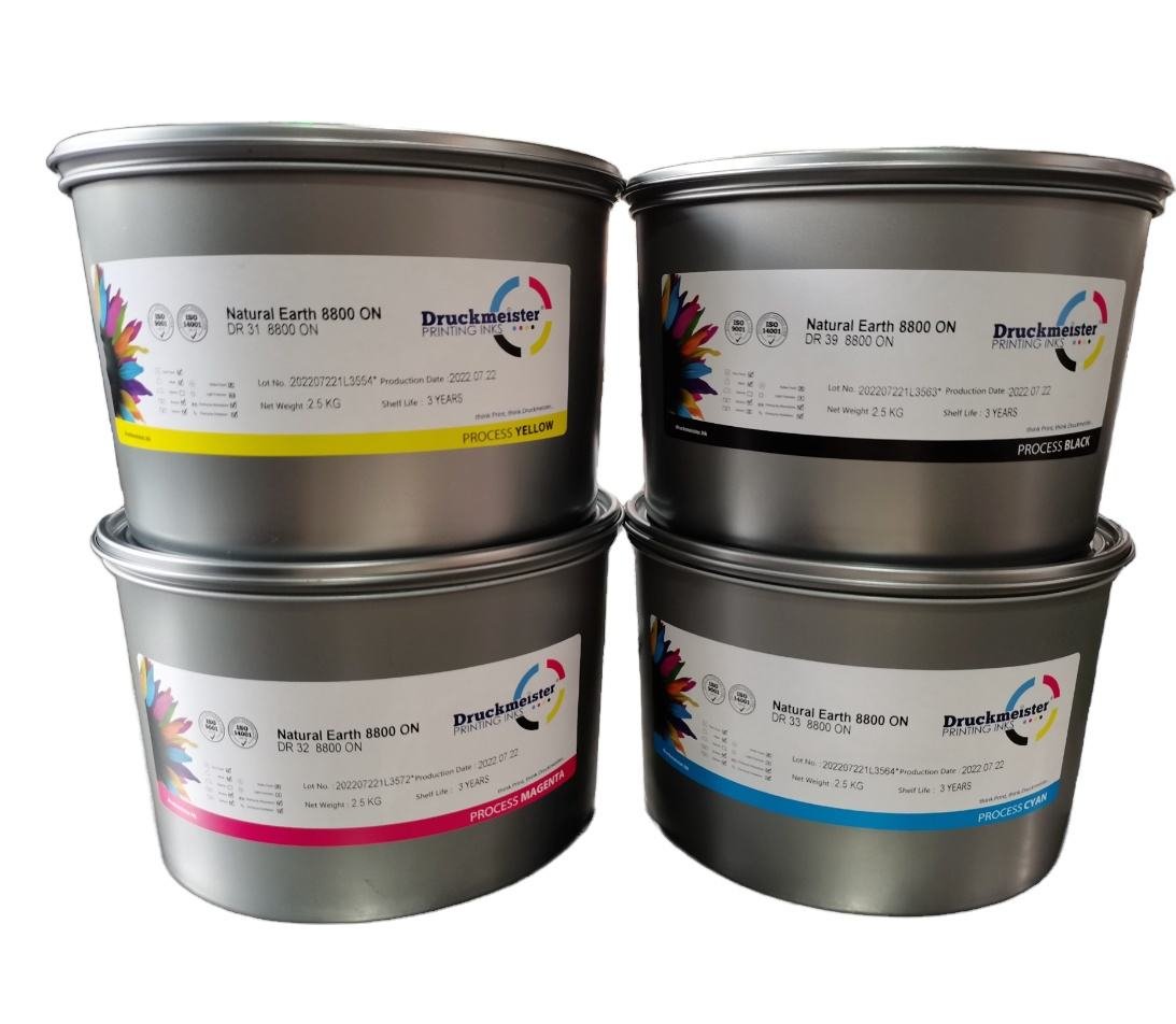 High Quality Eco-friendly Offset Soy Printing Ink Druckmeister Natural Earth 8800 CMYK for Paper Printing